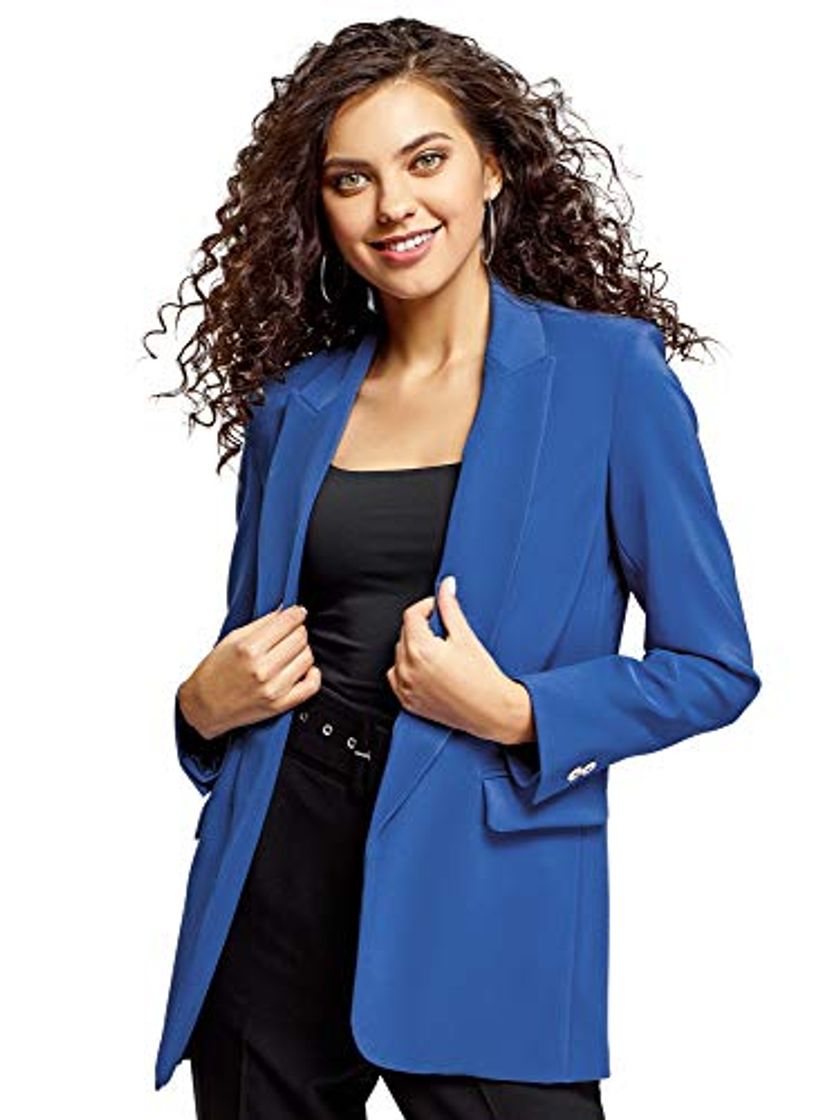 Producto oodji Ultra Mujer Chaqueta Holgada sin Cierre, Azul, ES 34