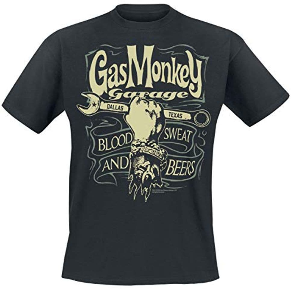 Fashion Gas Monkey Garage Officially Licensed Merchandise Wrench Label T-Shirt