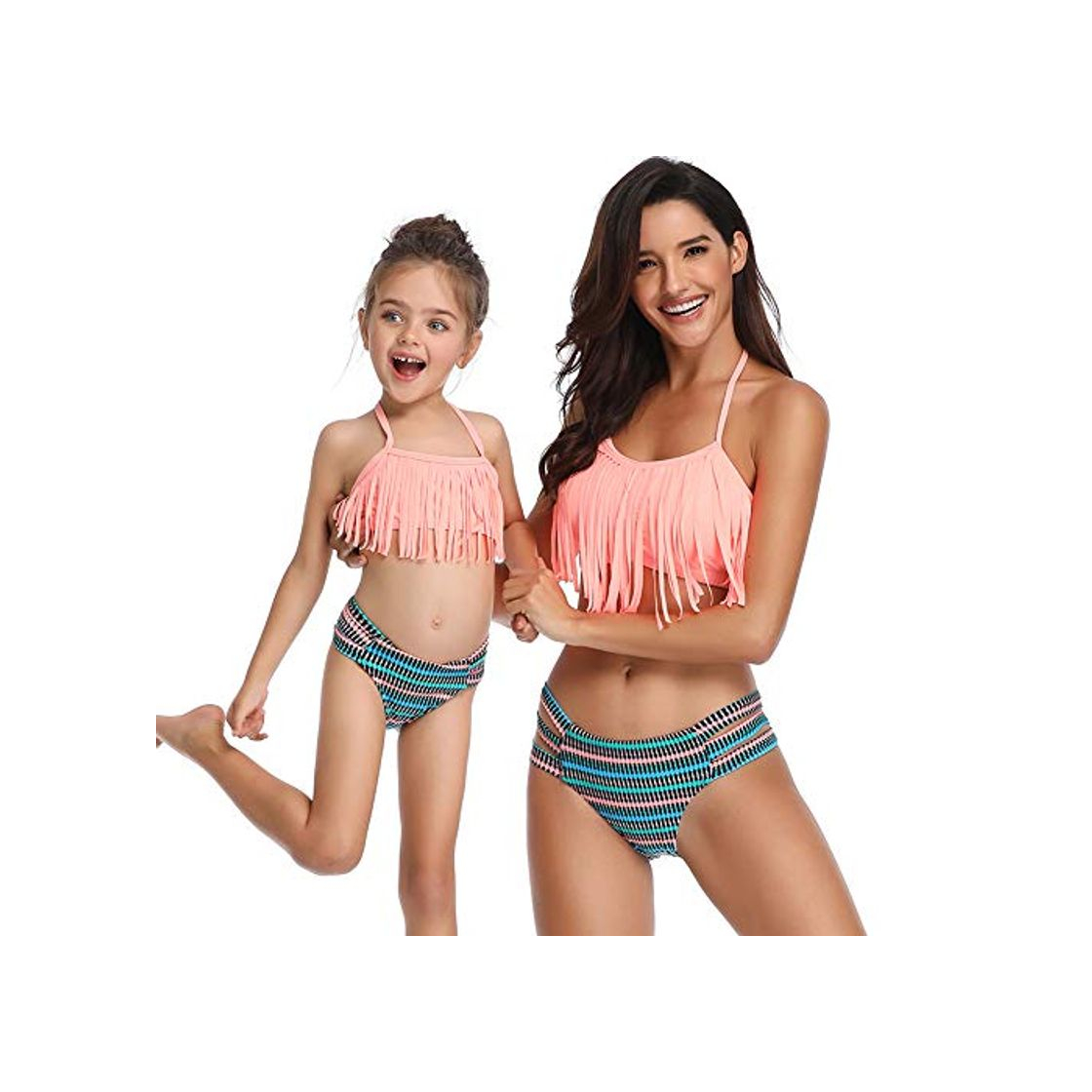 Fashion FeelinGirl Madre e Hija Bikini de 2 Piezas Volantes Estampado Floral Bañador