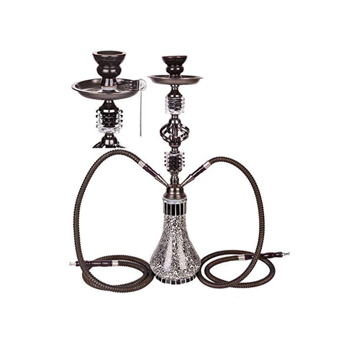 Elemento de la categoría hogar DXP Shisha Hookah 55cm 2 Manguera Cachimba Narguile agua tubo vidrio fumar