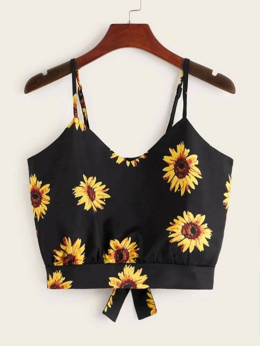 Fashion Top de tirantes con girasoles