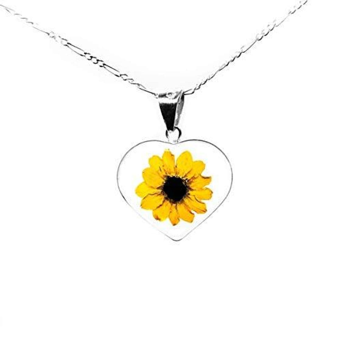 Fashion Collar de corazón con girasol