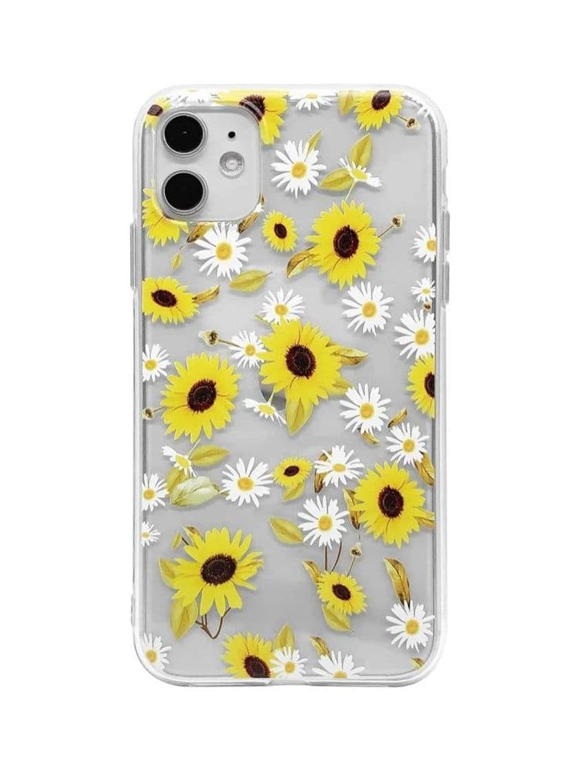 Fashion Funda de iphone transparente con girasoles