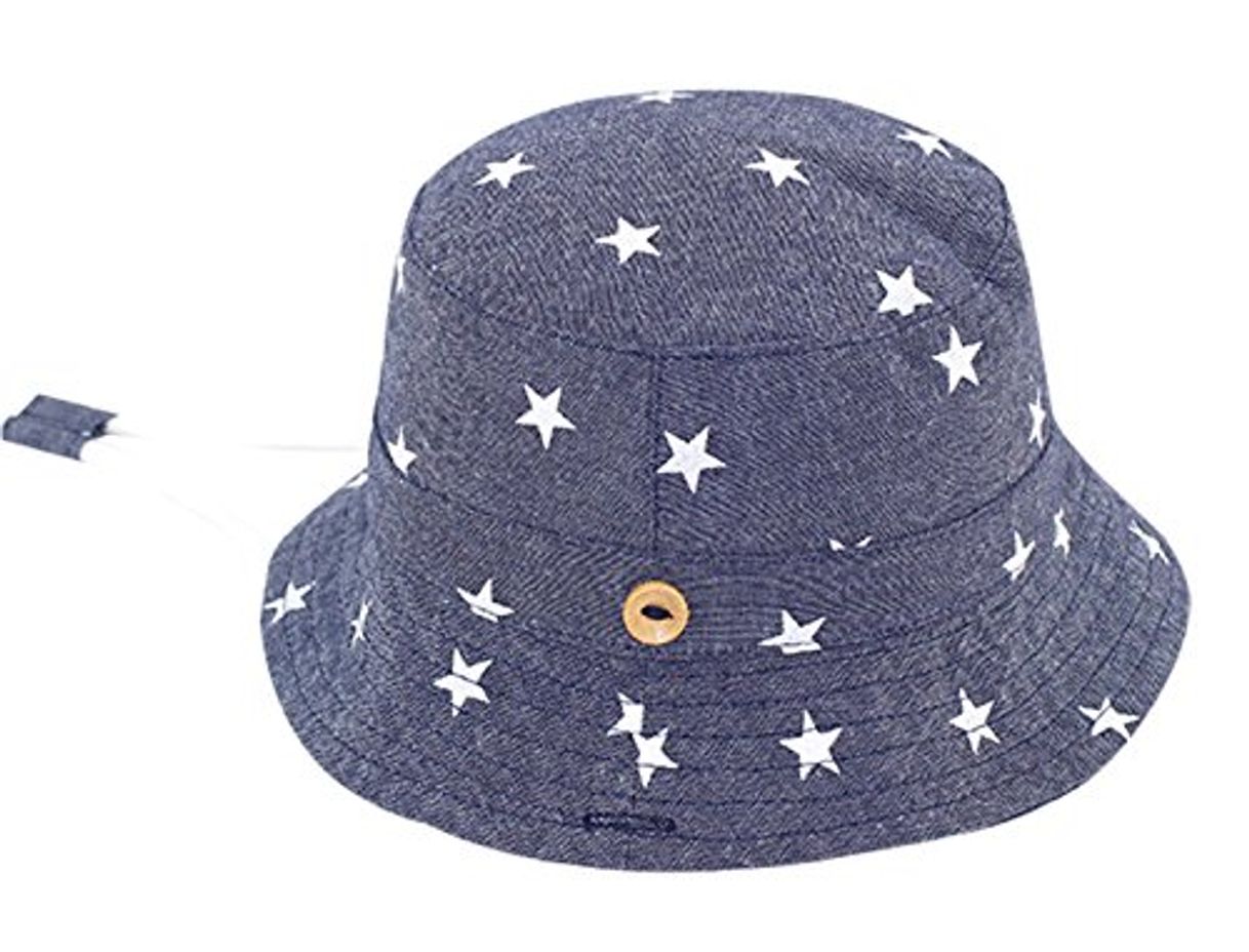 Moda Happy Cherry - Sombrero con ala Bucket para Niños Bebés Estampado Estrella