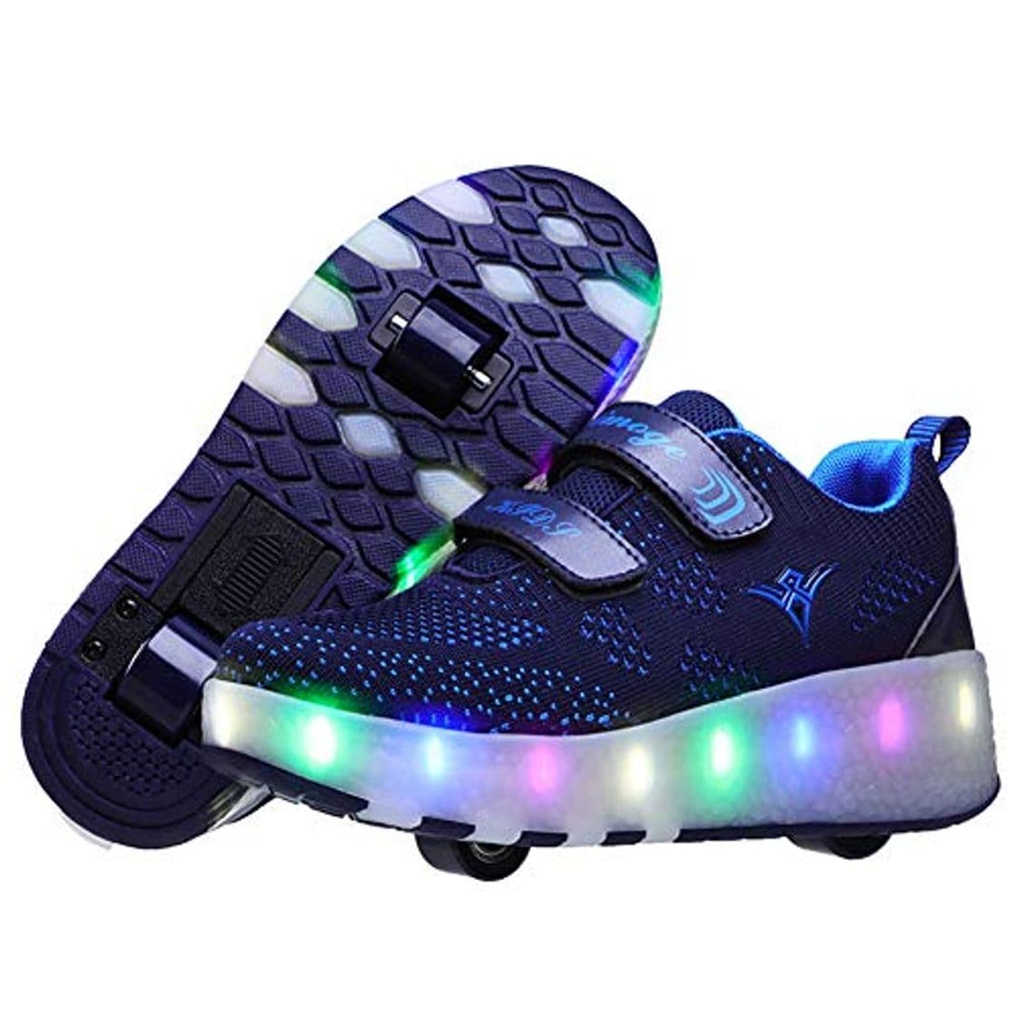 Producto Zapatos con Ruedas Zapatillas con Dos Ruedas para niños y niña Led Luces Zapatillas con Ruedas Se Puede Bambas con Ruedas Carga con USB Automática Calzado de Skateboarding