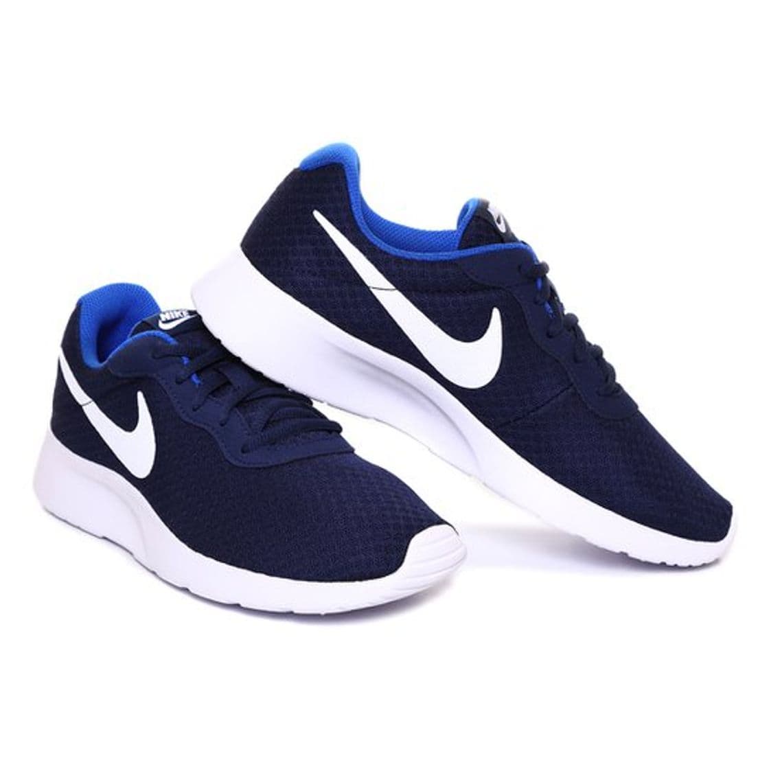 Moda Tenis Nike Tanjun - Azul Marino y Blanco 