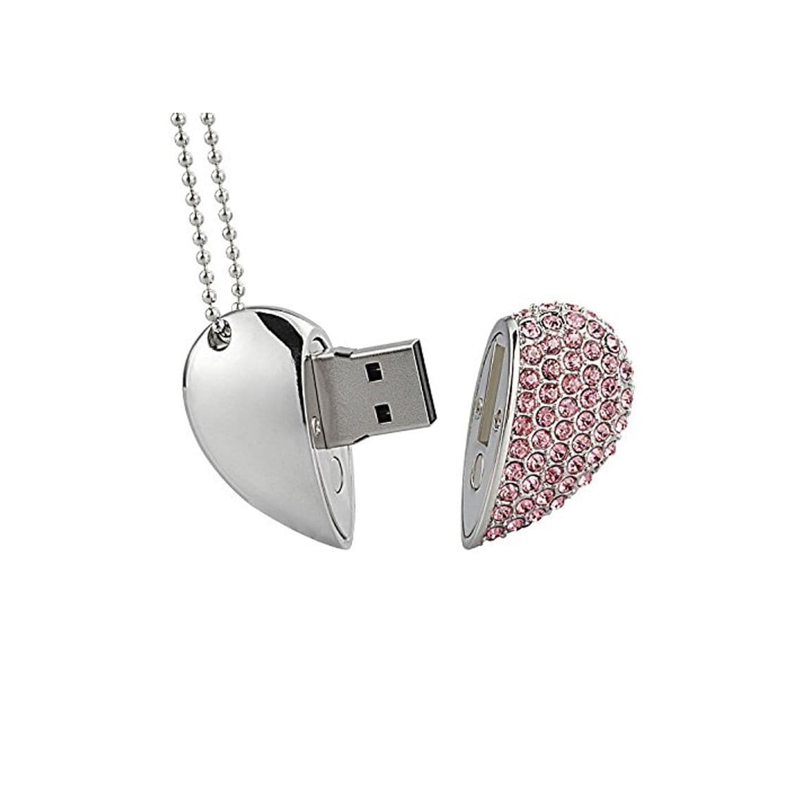 Producto Shooo 64GB Rhinestone Metal Heart Memoria USB