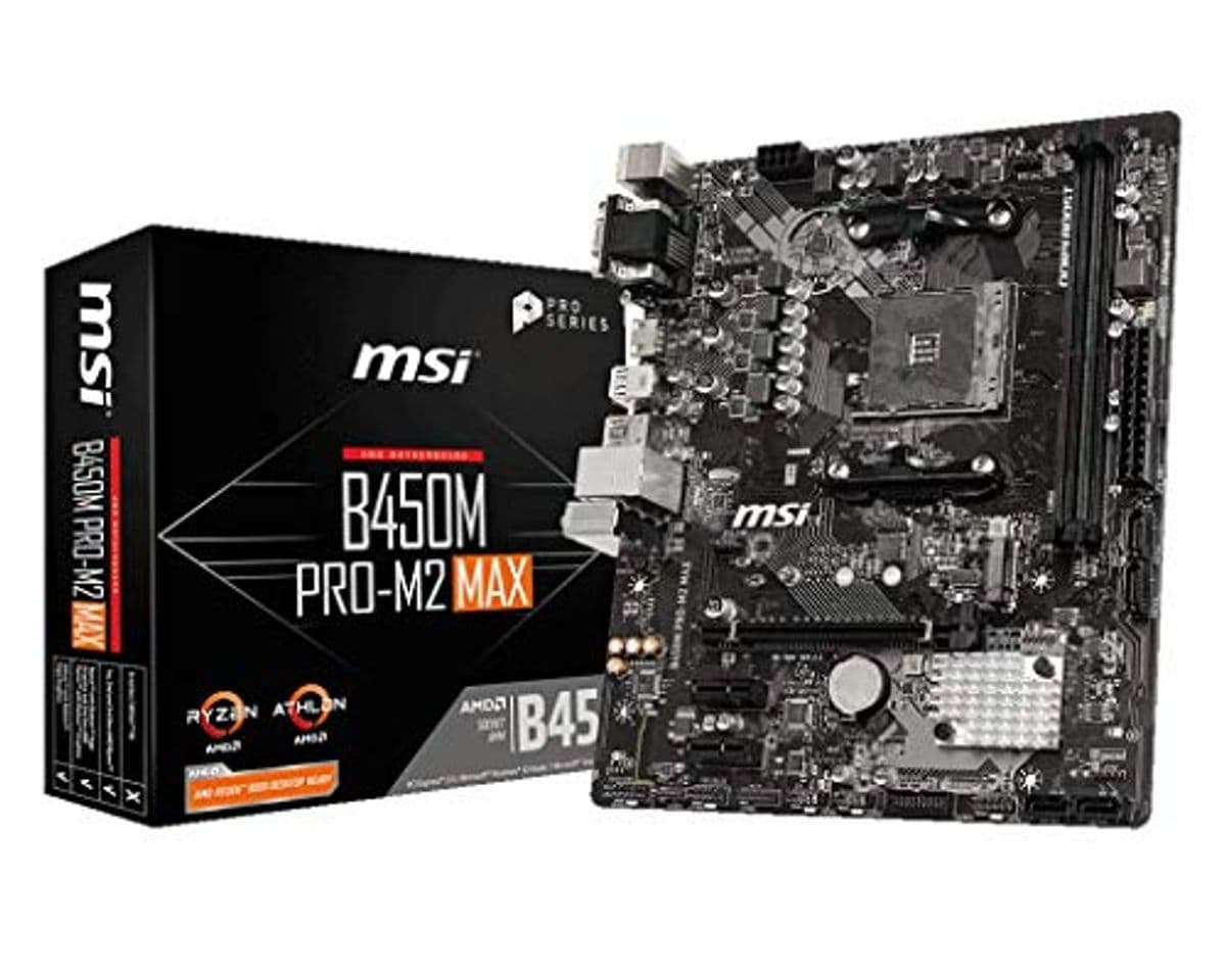 Electrónica MSI B450M Pro-M2 MAX mATX Mainboard Sockel AM4 M.2/DVI/HDMI/VGA