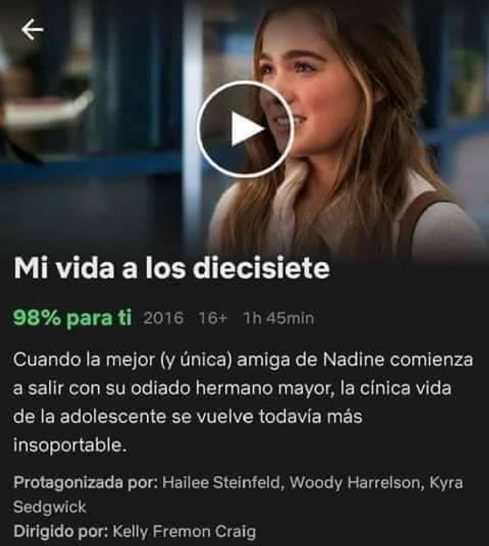 Película The Edge of Seventeen