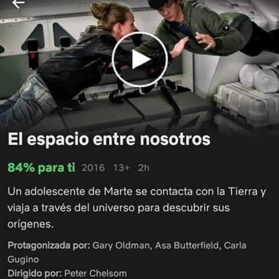 Película The Space Between Us