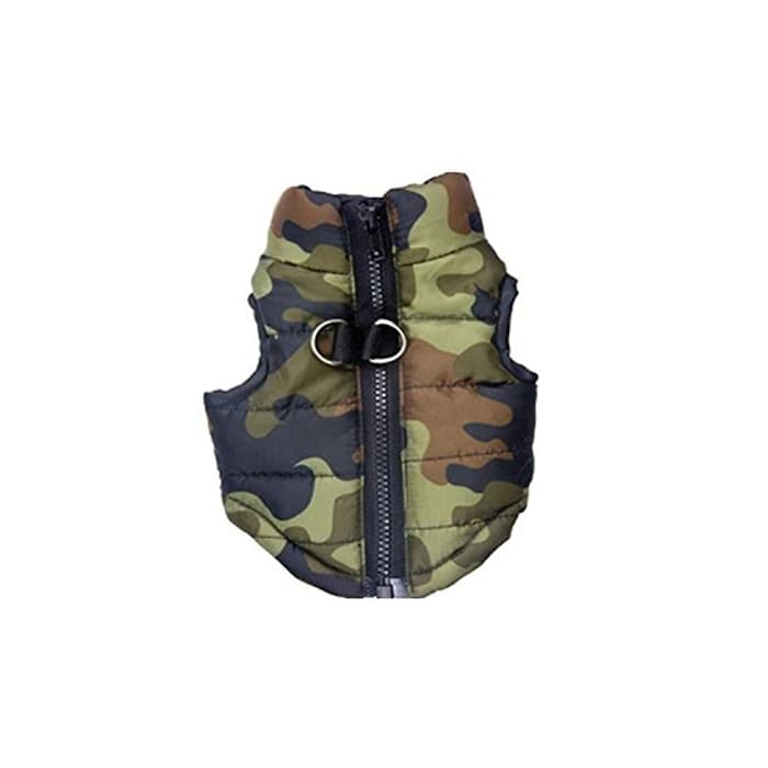 Producto UEETEK Ropa para perros chaqueta otoño invierno suéter de camuflaje Con Cremallera