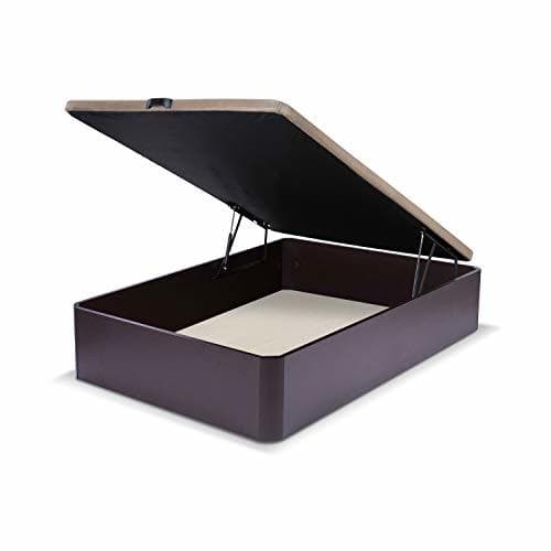 Producto duehome Canapé somier abatible Dormitorio, Base tapizada en Tejido 3D, Beige, Cama