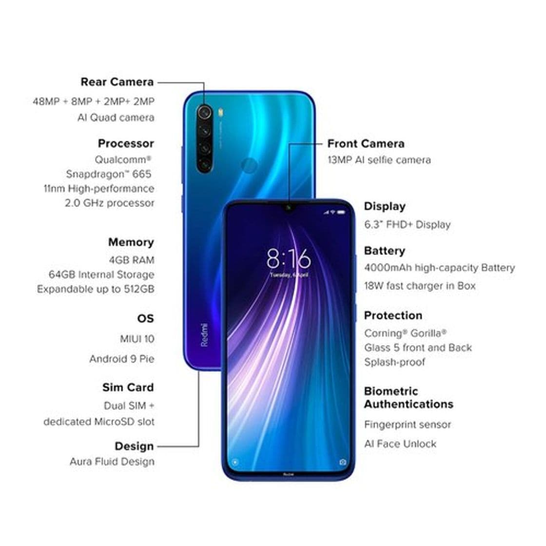 Fashion Xiaomi Redmi Note 8 de 64gb y 4 Ram