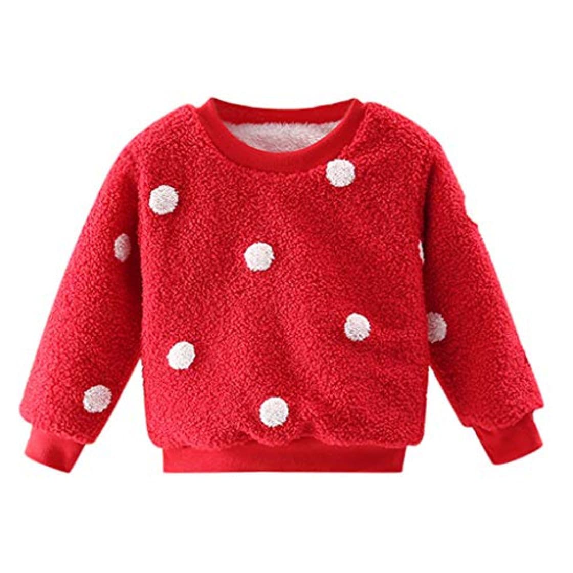 Product Sudadera Pullover de Felpa Gruesa para bebé niña Ropa de Invierno cálido suéter Jersey Rojo 2 a 3 años