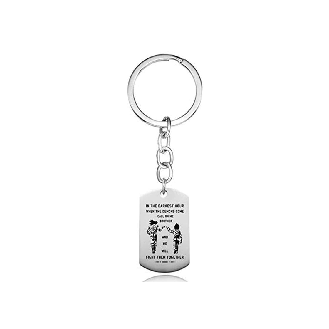 Fashion TUDUDU Dragon Ball Colgante Llavero Lucha Juntos Acero Inoxidable Keyring Regalos para Amigos Hermano Pingente Masculino