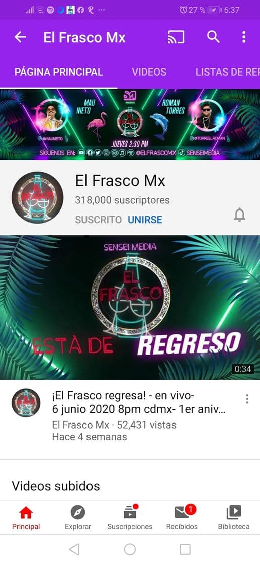 Fashion El frasco MX canal de youtube