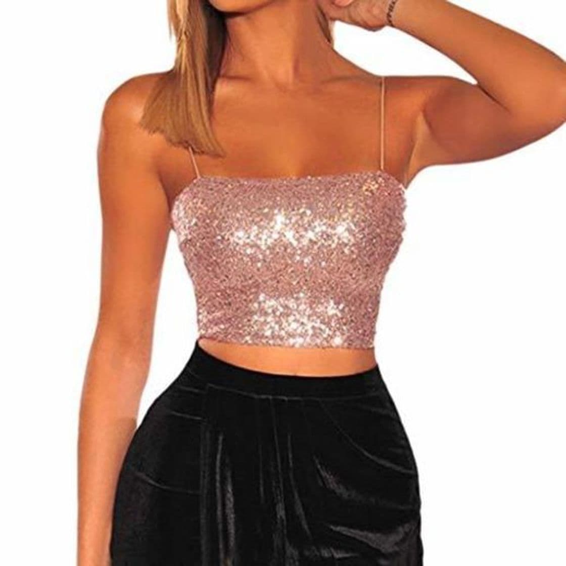 Moda Lenfesh Tops Sexy sin Tirantes Chalecos sin Mangas de Mujer Crop Tops