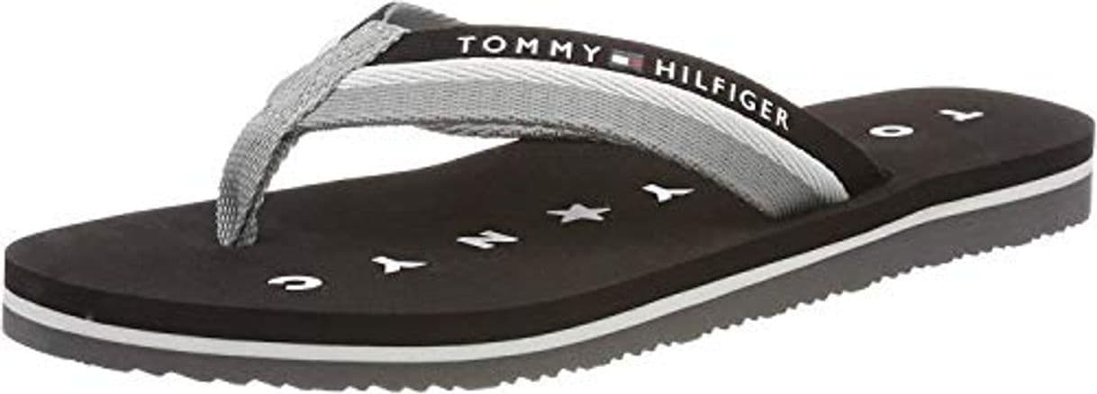 Product Tommy Hilfiger Tommy Loves NY Beach Sandal, Chanclas para Mujer, Negro