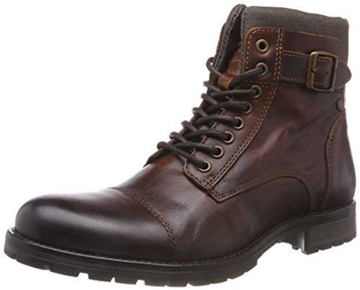 Fashion JACK & JONES JFWALBANY Leather STS, Biker Boots para Hombre, Marrón