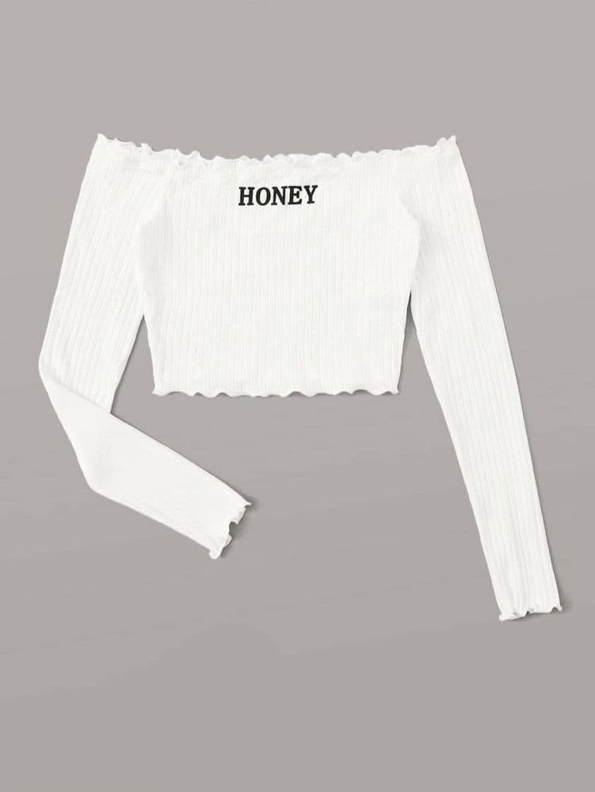 Fashion Top blanco manga larga "Honey"