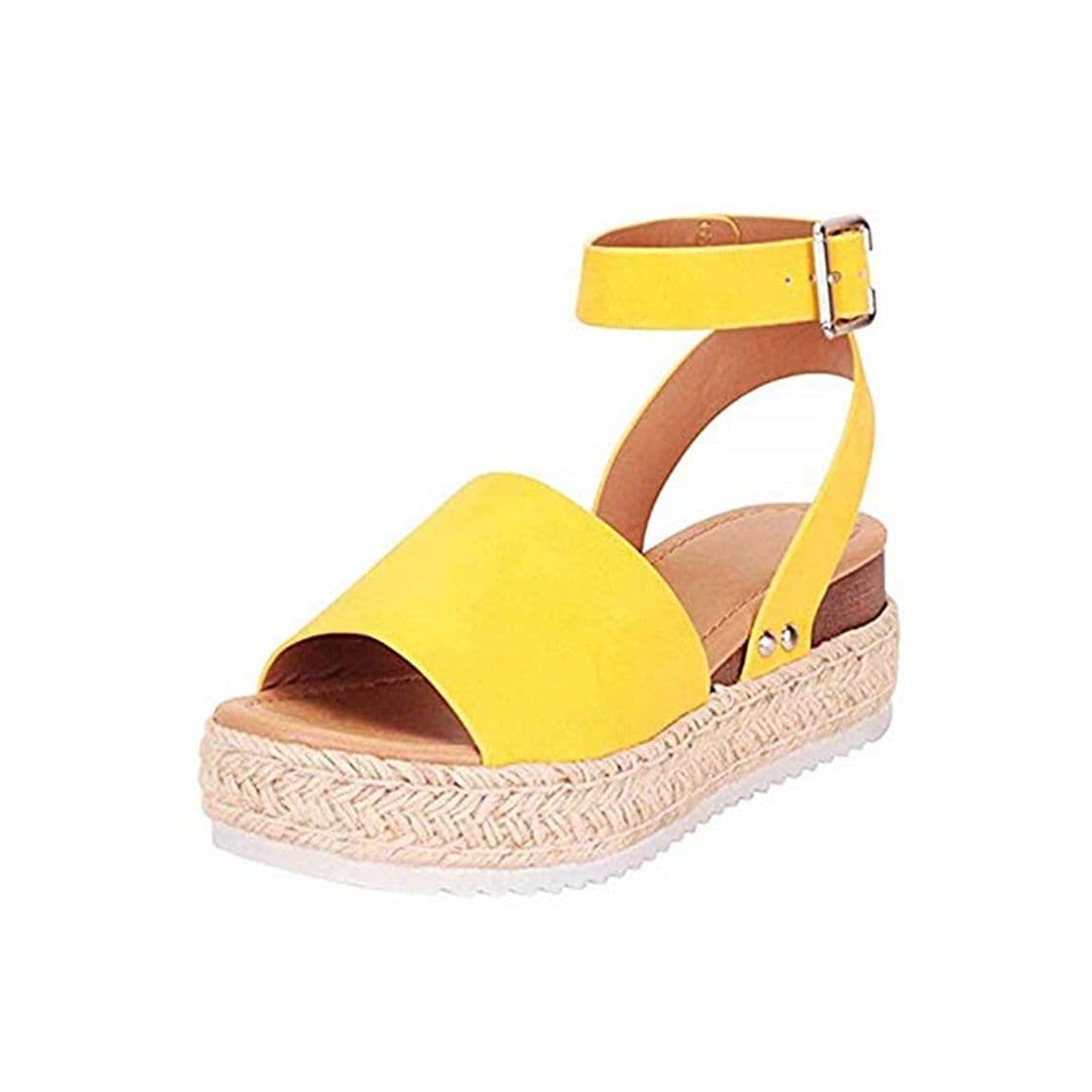 Fashion Sandalias Cuña Mujer Verano Plataformas Chanclas Correa de Tobillo Sandalias Punta Abierta