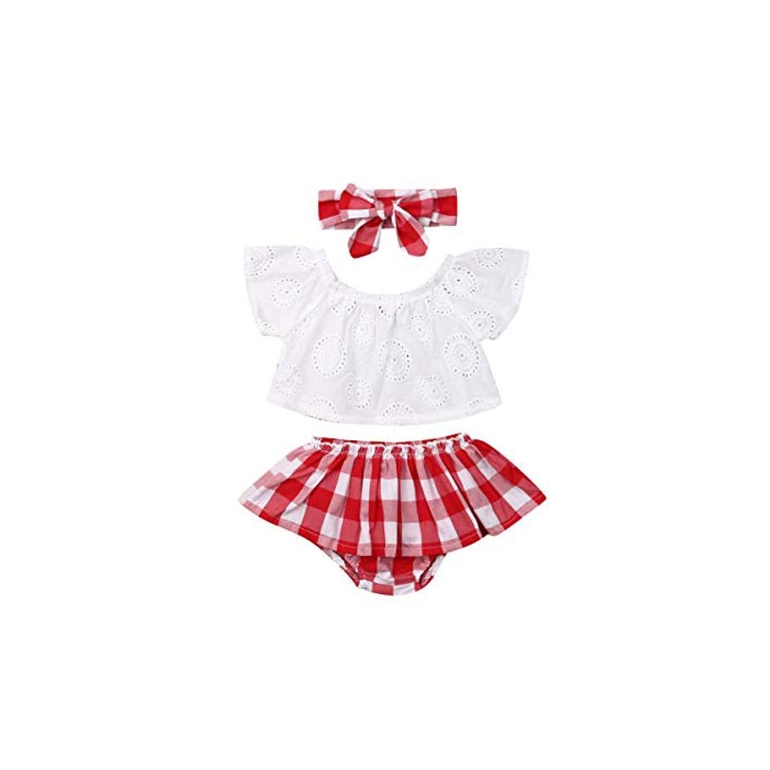 Product Carolilly - Conjunto de 3 piezas para niña de verano a cuadros