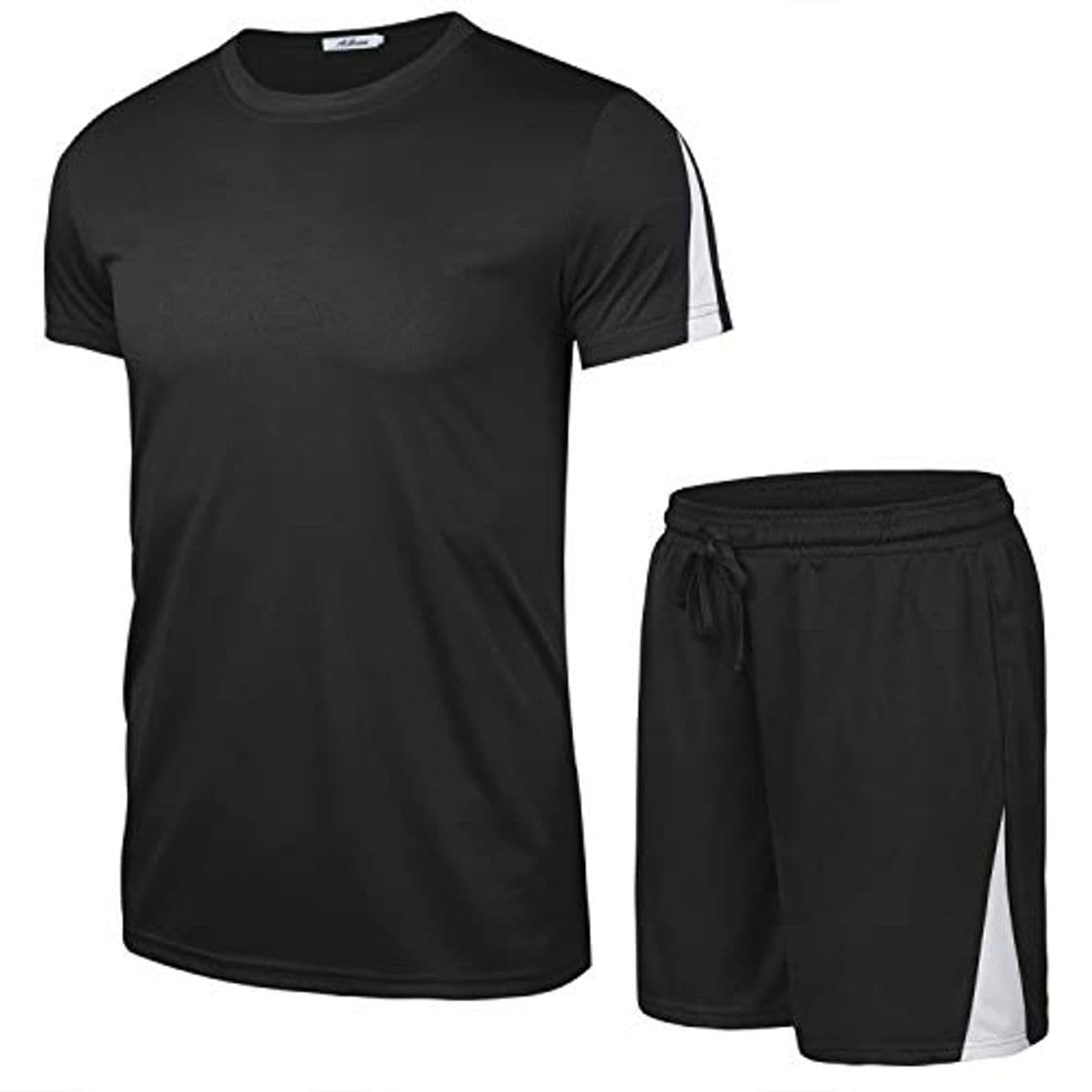 Product Aibrou Ropa Deportiva Chándales para Hombre Camisa Mangas Cortas Pantalon Chandales Hombre Cortos Conjunto Chandal Hombre Verano Gym Correr Trotar Caminar