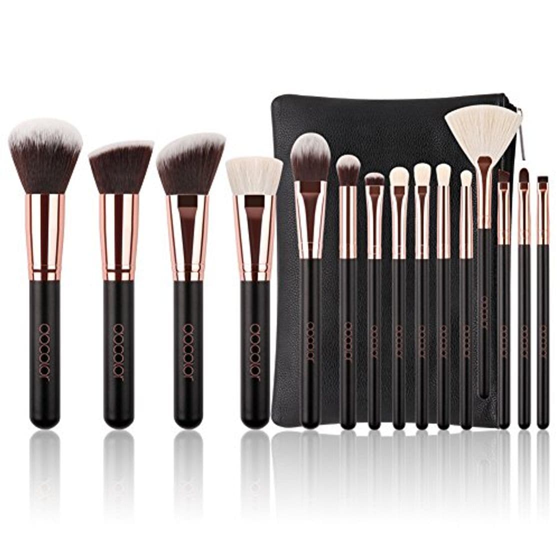 Belleza Kit de Brochas Maquillaje 15 Piezas Docolor Cerdas de Fibra Sintética Suave