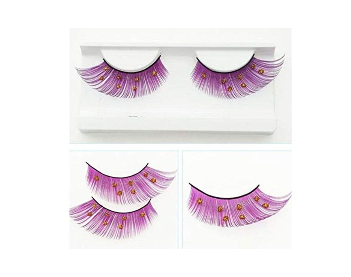 Product ZZDJ Pestañas postizas 1 par de pestañas postizas Multicolores Pestañas Suaves Hechas a Mano Drama de Escenario exagerado Show Photo Long Eye Lashes