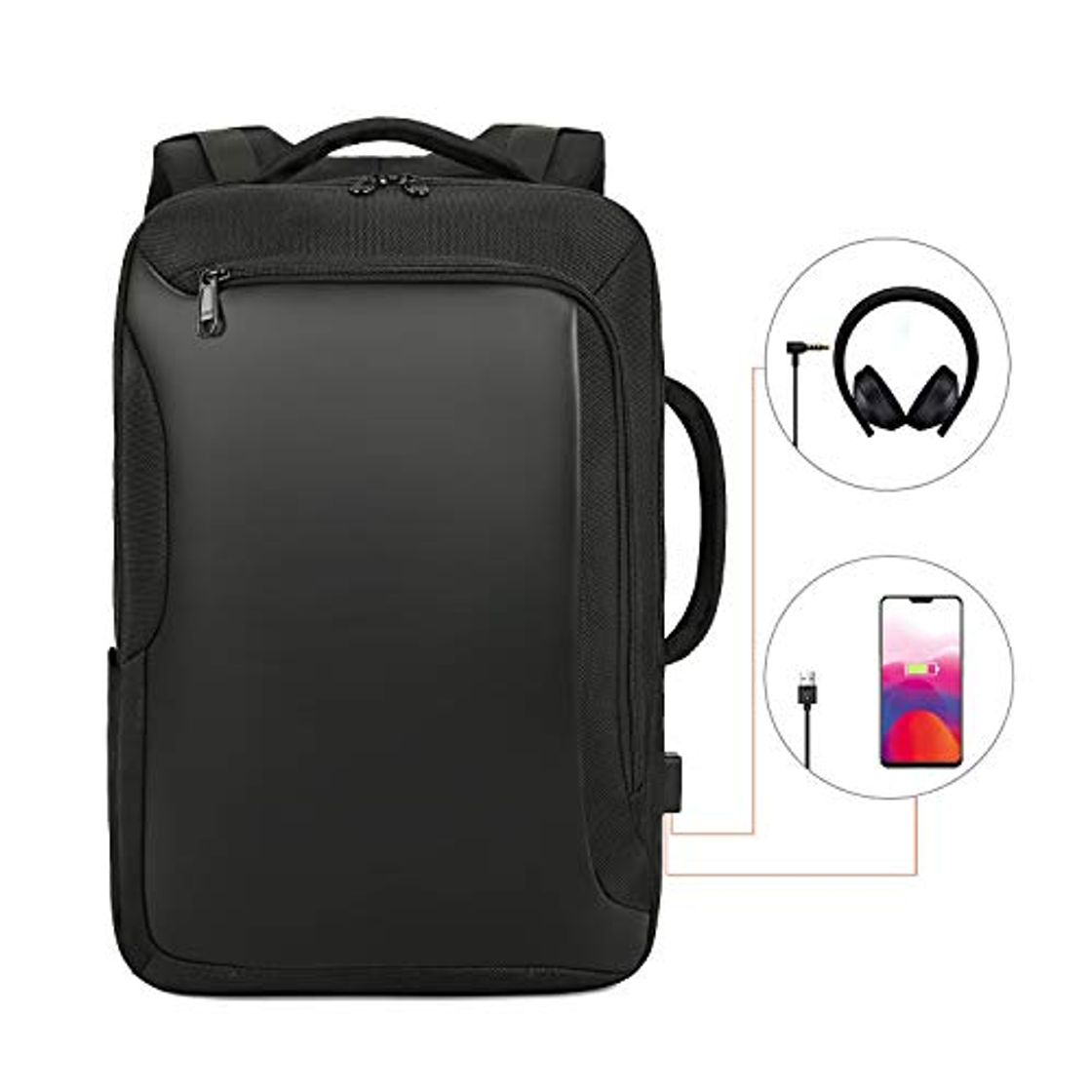 Moda Xnuoyo 15.6 Pulgadas Antirrobo Mochila Portátil, Mochila Ordenador Portatil Resistente al Agua