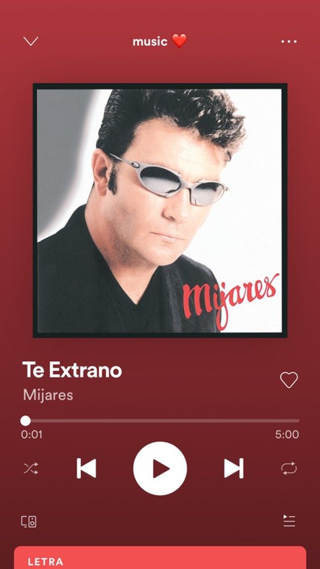 Canción Te extraño 