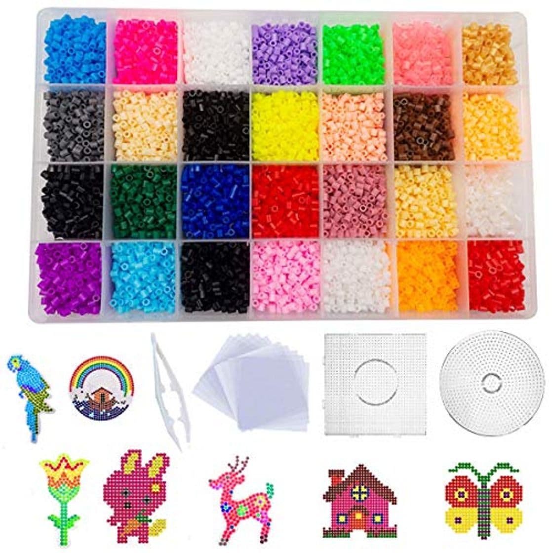 Lugar shafier 11120 PCS Perler Beads 28 Colores Fuse Beads para Niños y