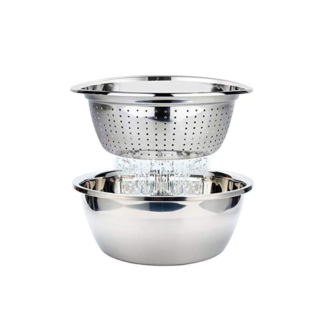 Producto Colador de Cocina y Bol Acero Inoxidable Escurridor Ensalada Bol Mezclas Apilables