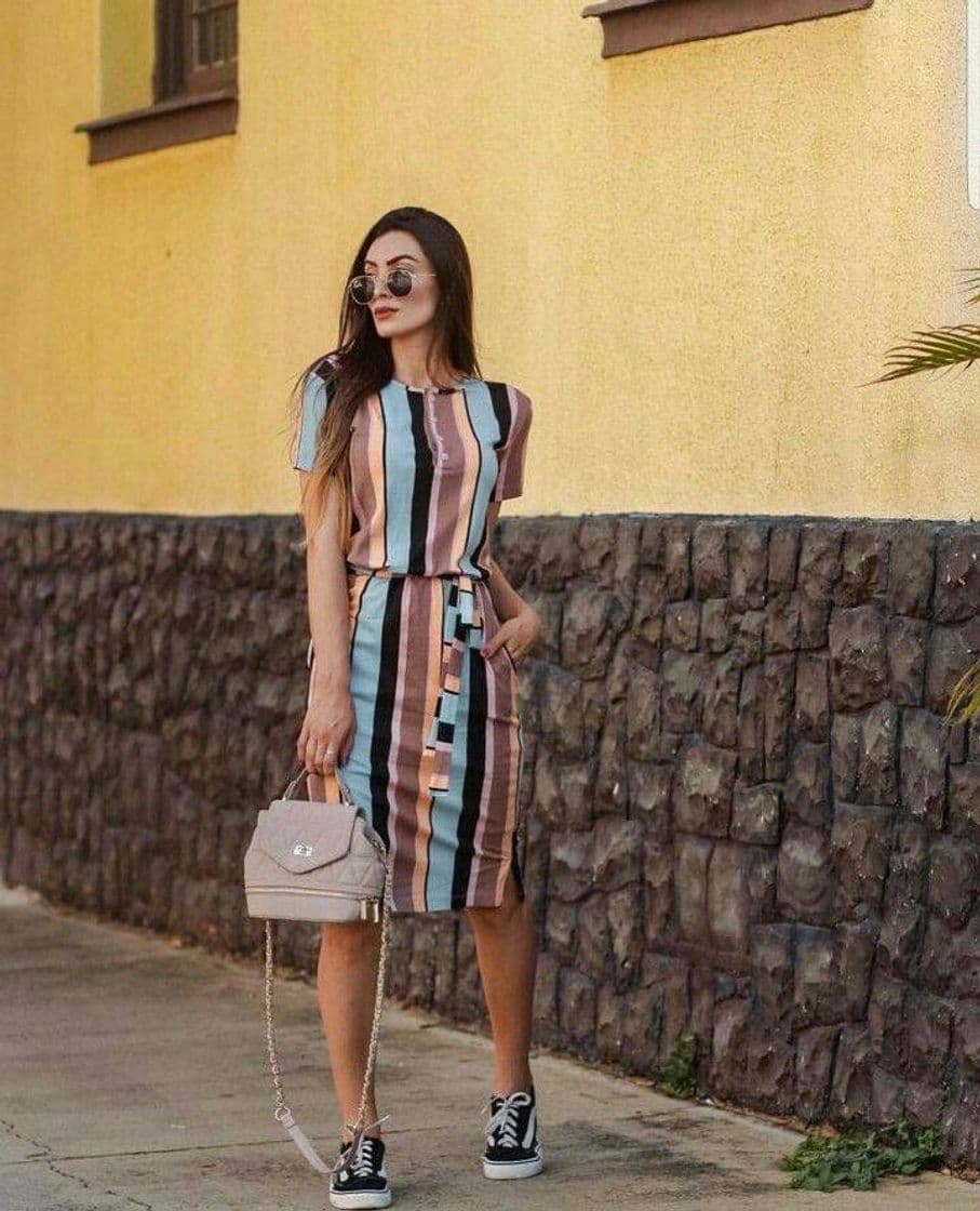 Fashion Vestido rallado💙