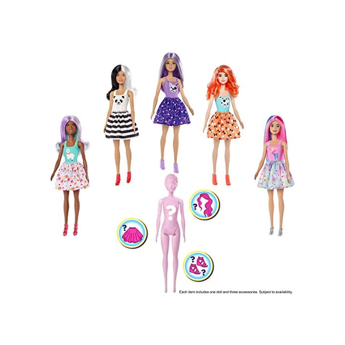 Producto Barbie Color Reveal, muñeca que revela sus colores con agua, incluye ropa