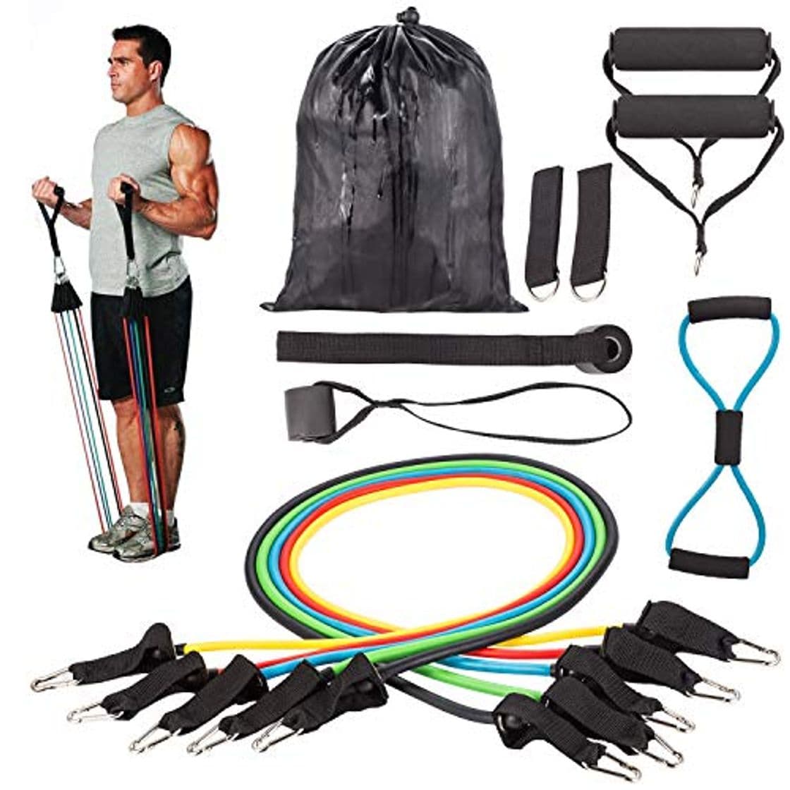 Producto Resistance Bands Correas Set Workout Bands 12 pcs - 5 Fitness Bandas