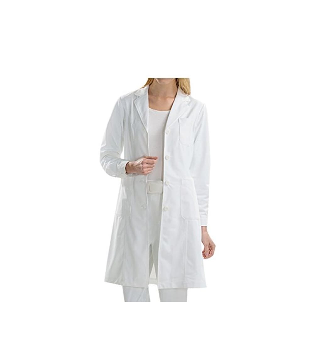 Producto BSTT Mujer Bata de Laboratorio Blanco Uniformes de Trabajo Nueva Mejora Mangas abotonadas Delgado S