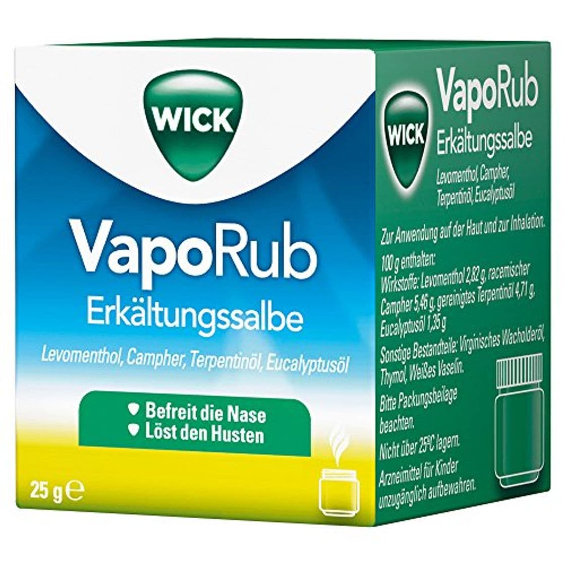 Belleza Wick VapoRub - Pomada contra el resfriado, 25 g (idioma español no garantizado)