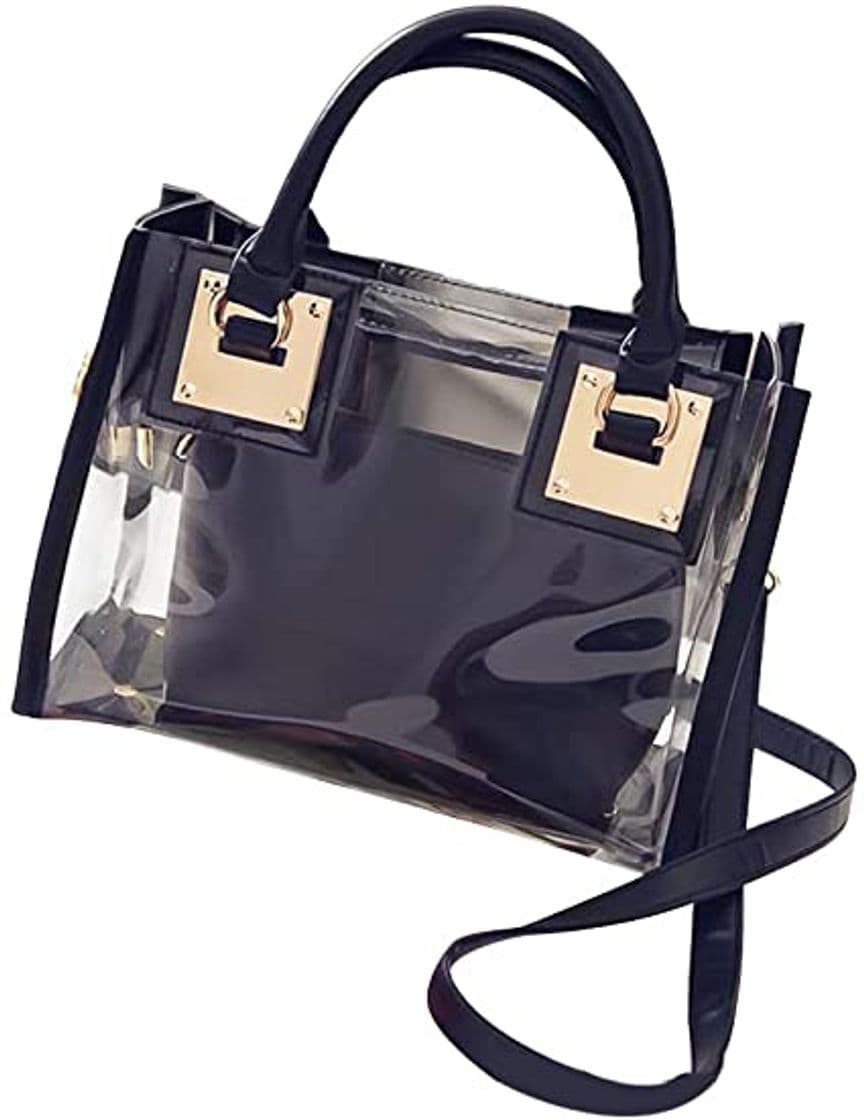 Fashion Cayla bolso de mano transparente e impermeable color negro