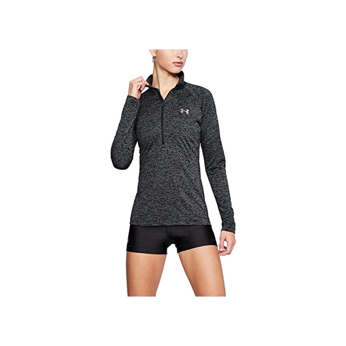 Moda Under Armour Tech 1/2 Zip-Twist Sudadera, Mujer, Negro