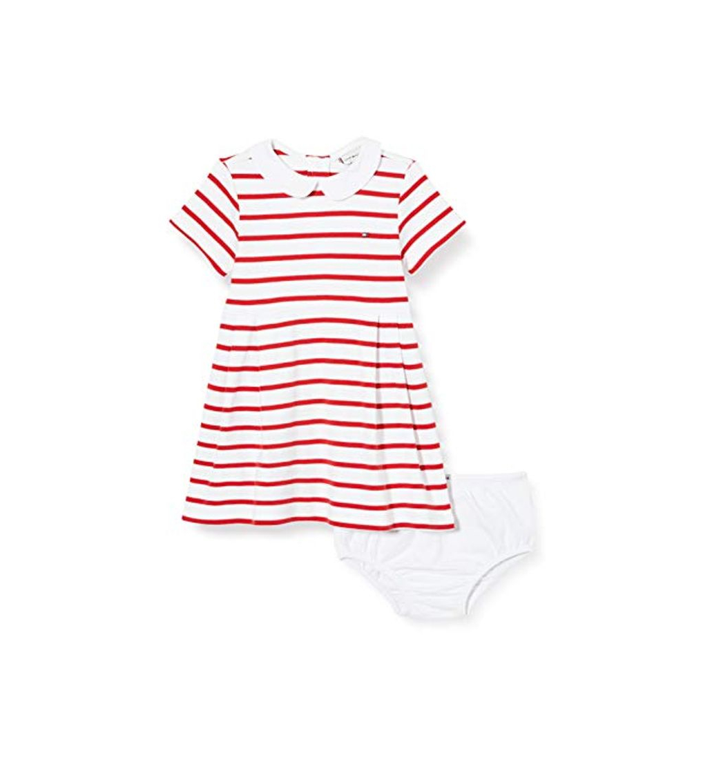 Moda Tommy Hilfiger Baby Girl Rugby Stripe Dress S/s Blusa, Rojo