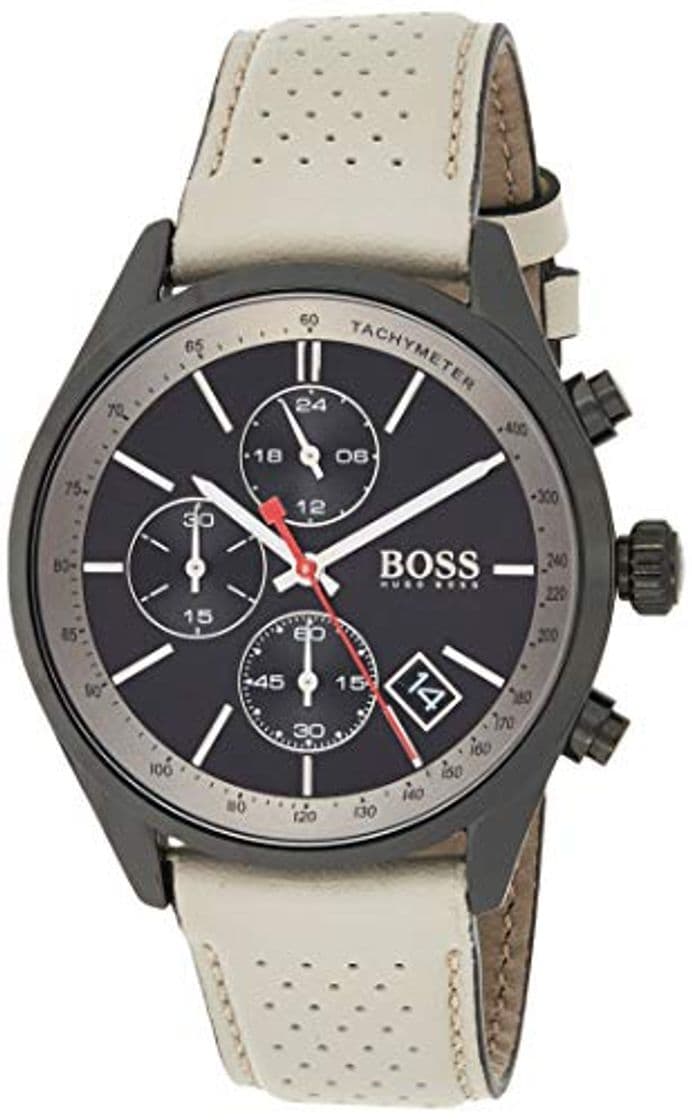 Moda Hugo BOSS Reloj Cronógrafo para Hombre de Cuarzo con Correa en Cuero 1513562