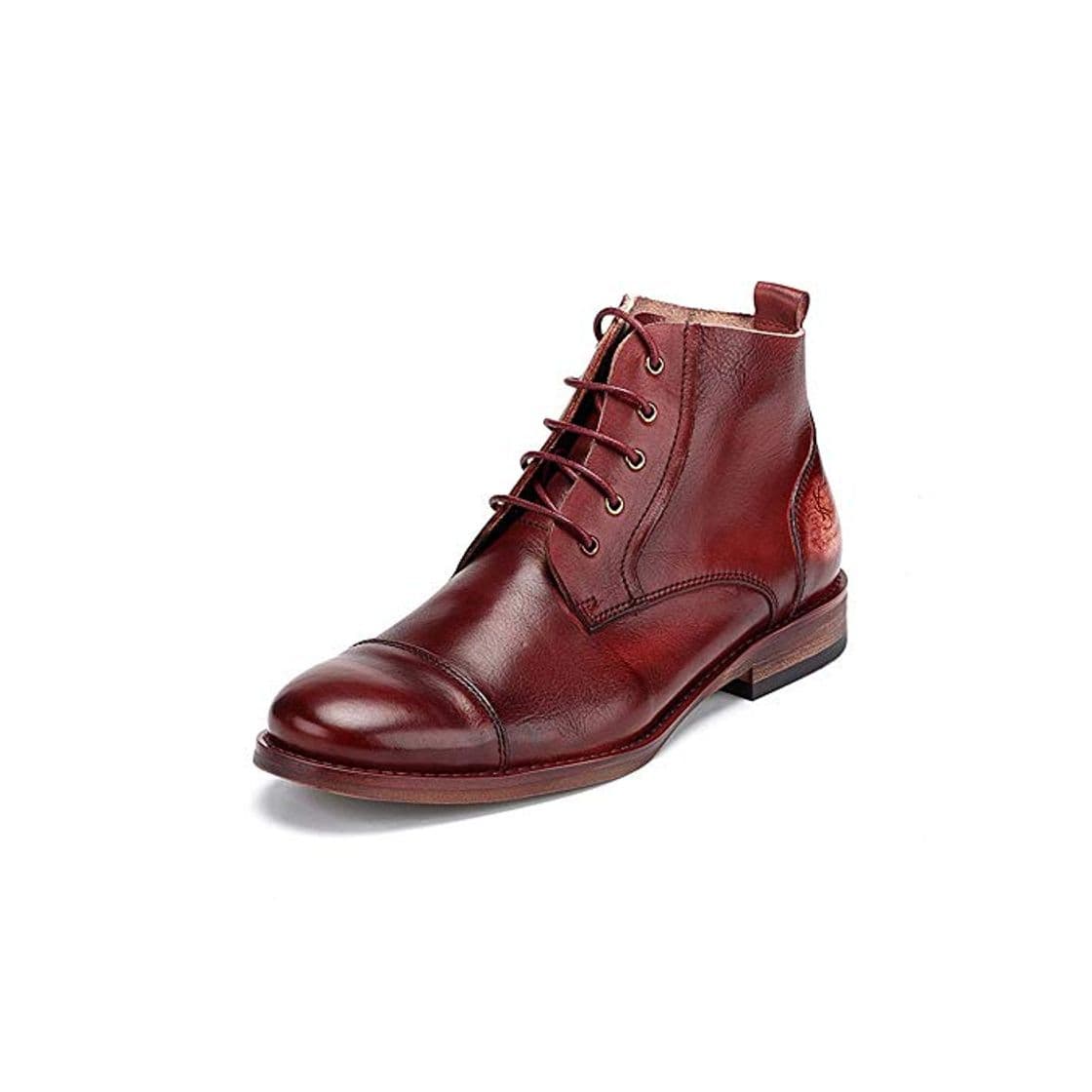 Moda ManY botas para hombre Zapatos de cuero hechos a mano for hombres de otoño e invierno Cuero alto con encaje Botas Martin de hombres británicos Botas de cuero casuales for hombres Marea Zapatos de cuer