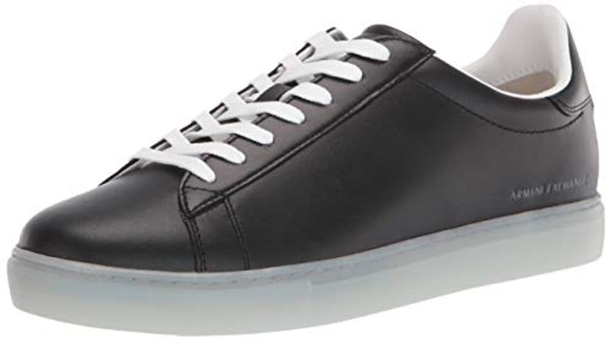 Moda Armani Exchange SNK Calf Leather, Zapatillas para Hombre, Negro