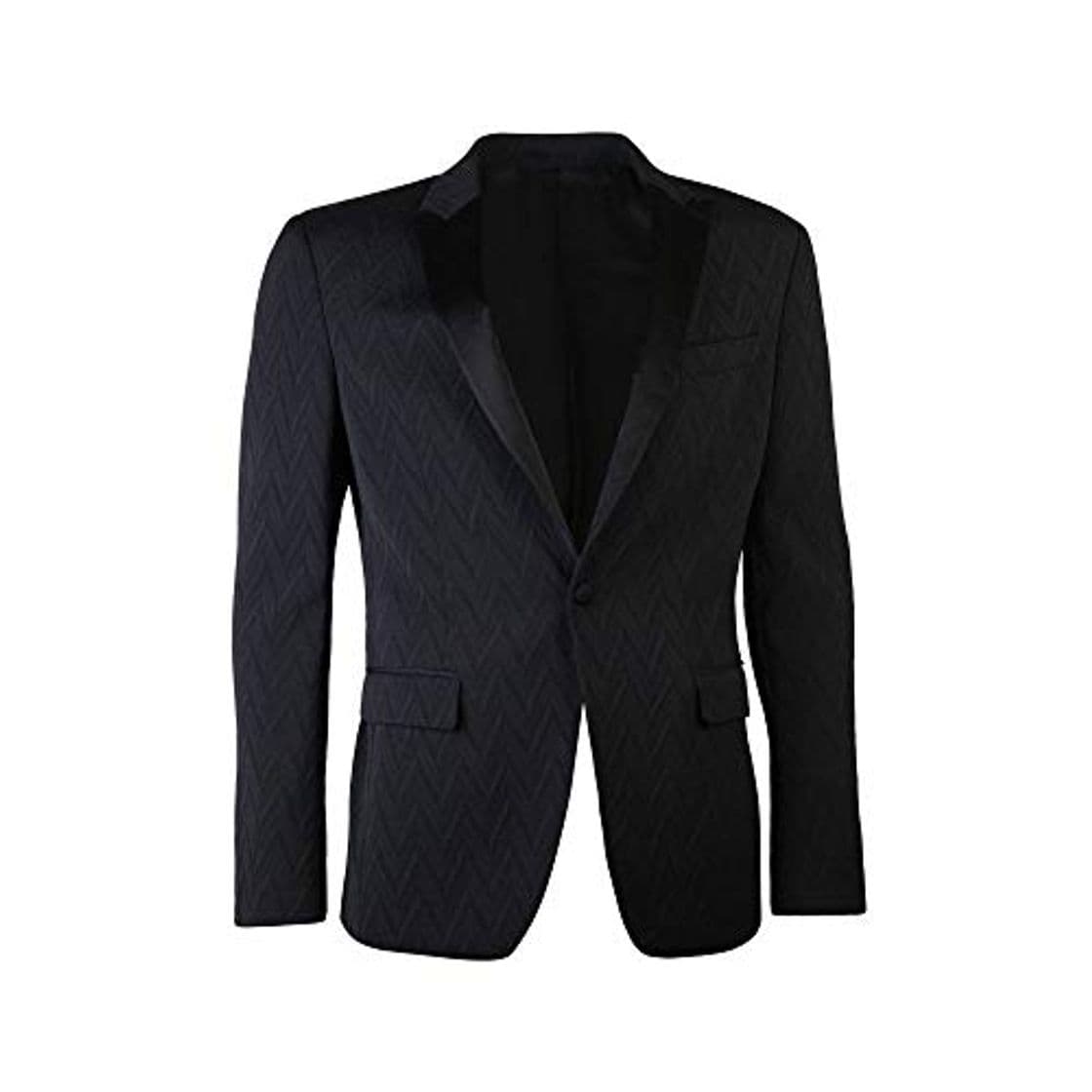 Moda Versace Collection con Textura Blazer Negro Black Extra Large