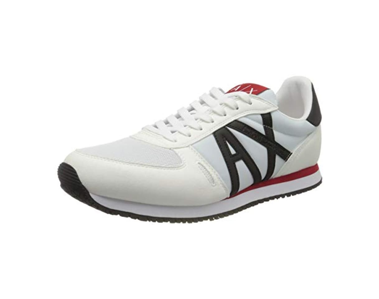 Moda Armani Exchange Retro Running Sneakers, Zapatillas para Hombre, Blanco (Op.White