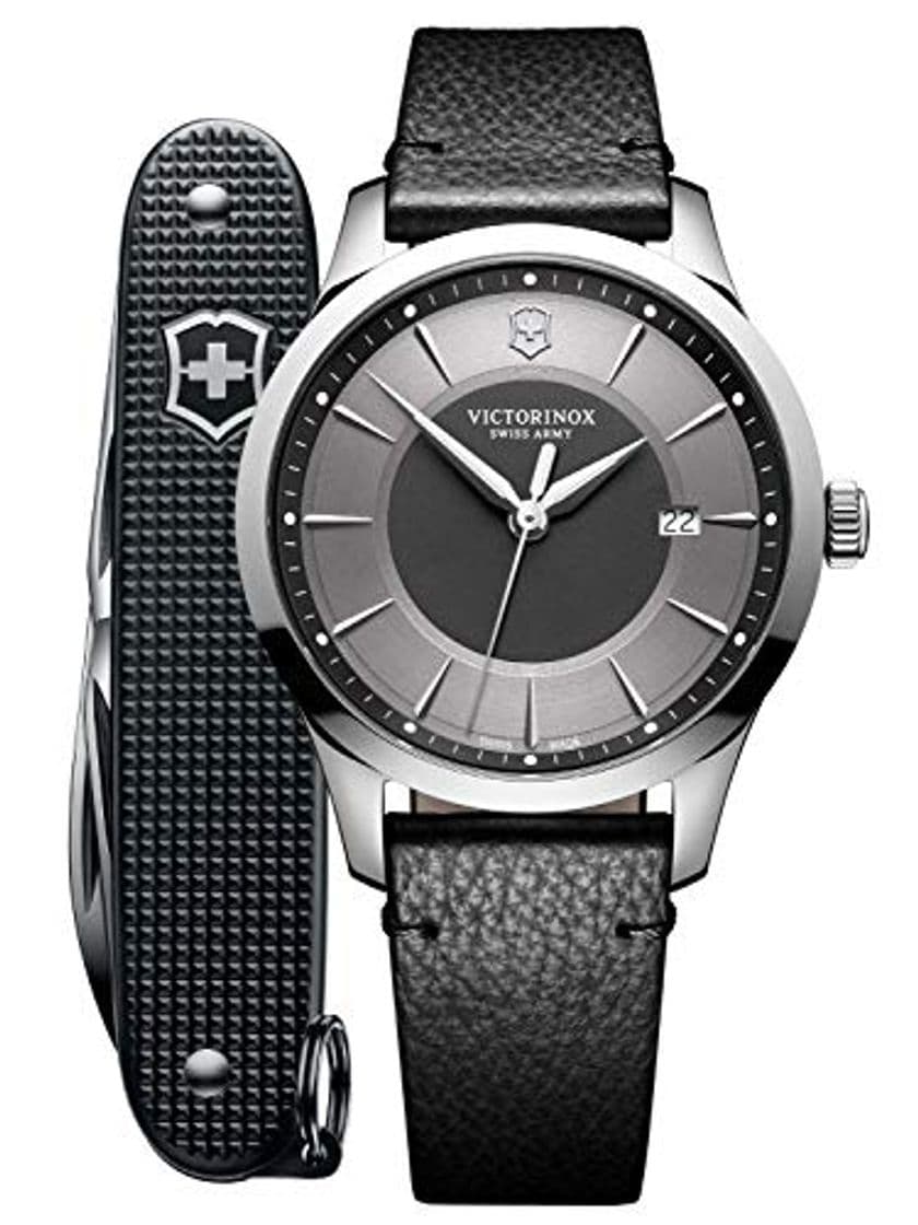 Moda Victorinox Hombre Alliance - Reloj de Acero Inoxidable de Cuarzo analógico de