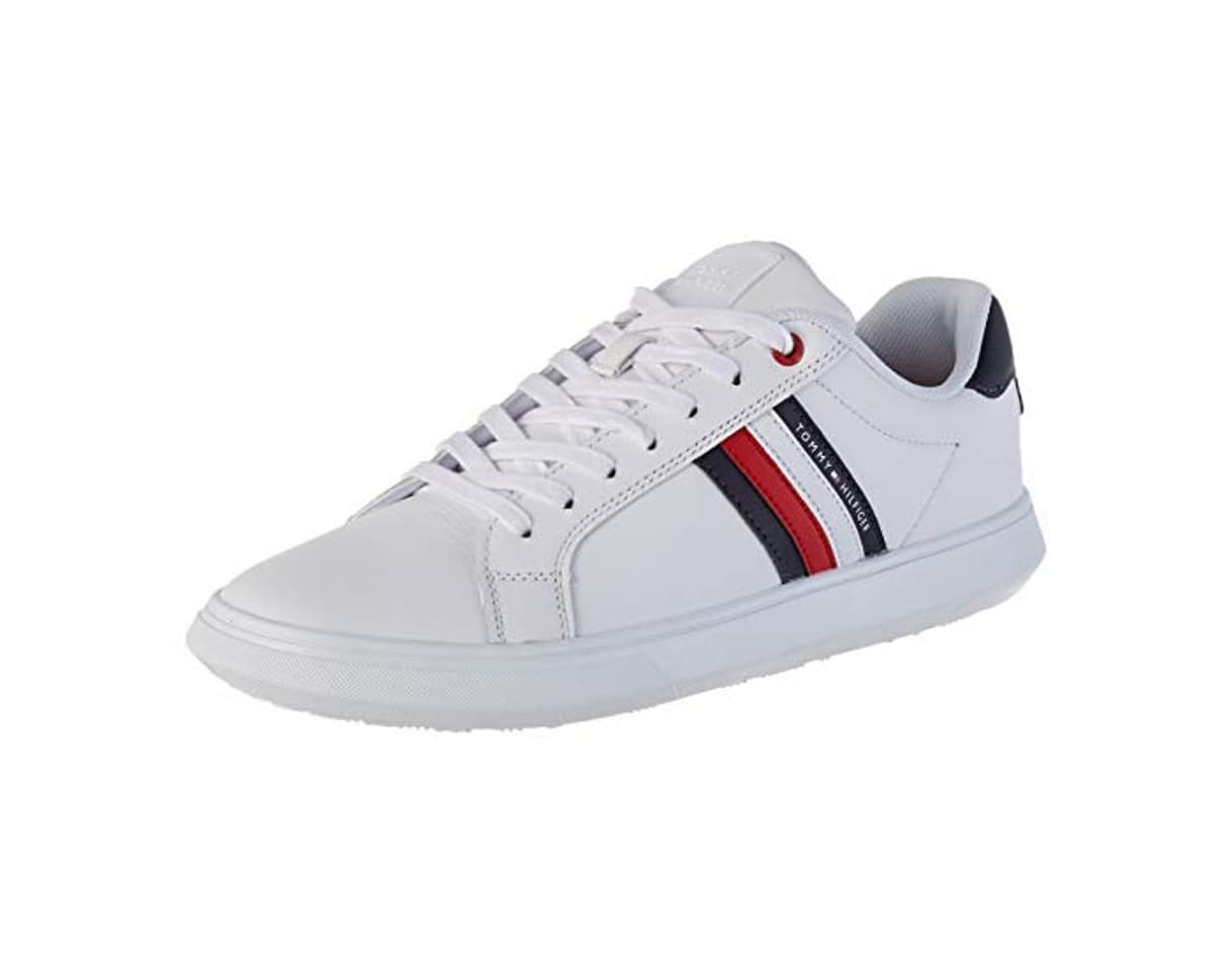 Moda Tommy Hilfiger Essential Leather Cupsole, Zapatillas para Hombre, Blanco