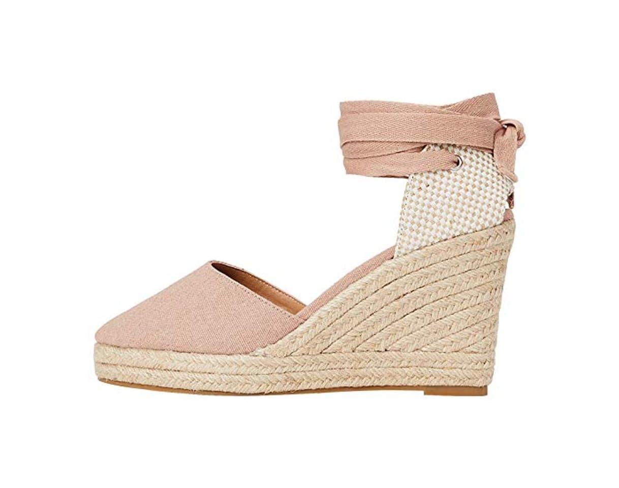 Moda Marca Amazon - find. Wedge Close Toe Canvas Espadrille Sandalias con cuña