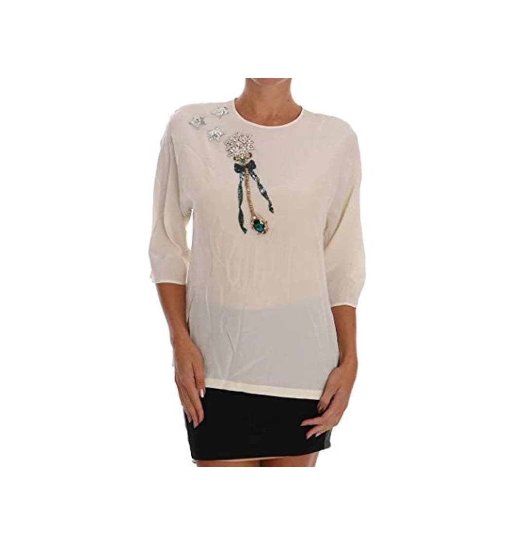 Moda Dolce & Gabbana White Sicily Crystal Blusa - Blanco - 74